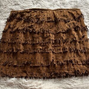 Fringed mini skirt